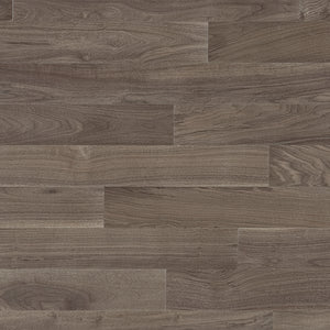 Close-up of a wooden floor with a brown and gray color scheme.