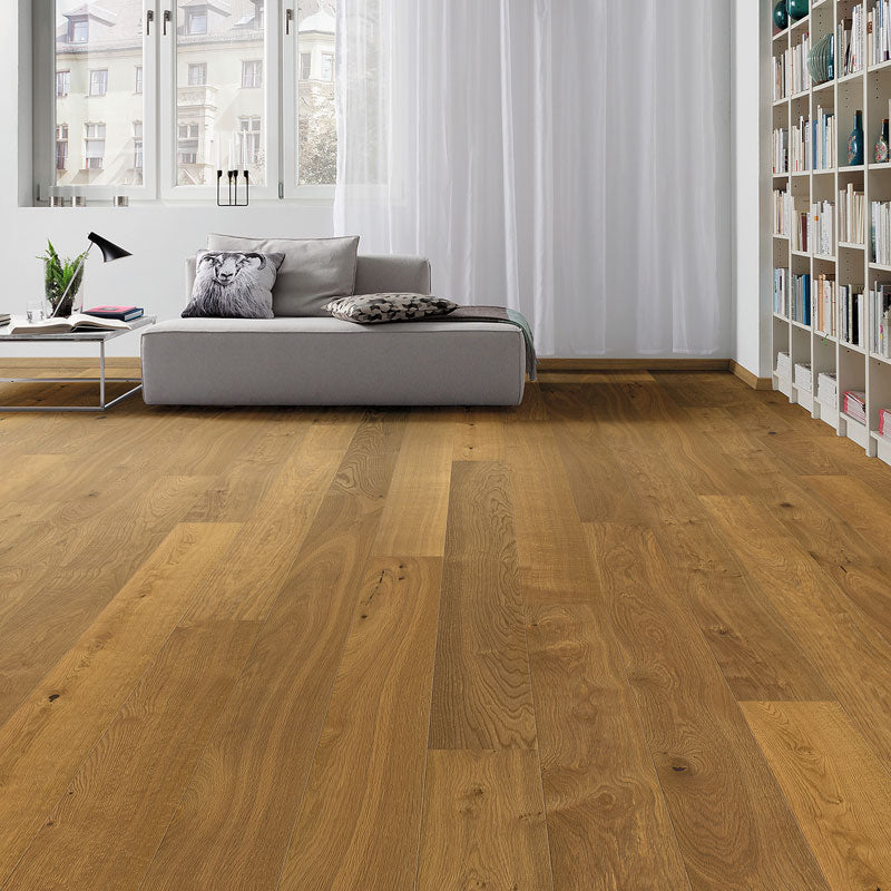 Fumed oak engineered hardwood planks