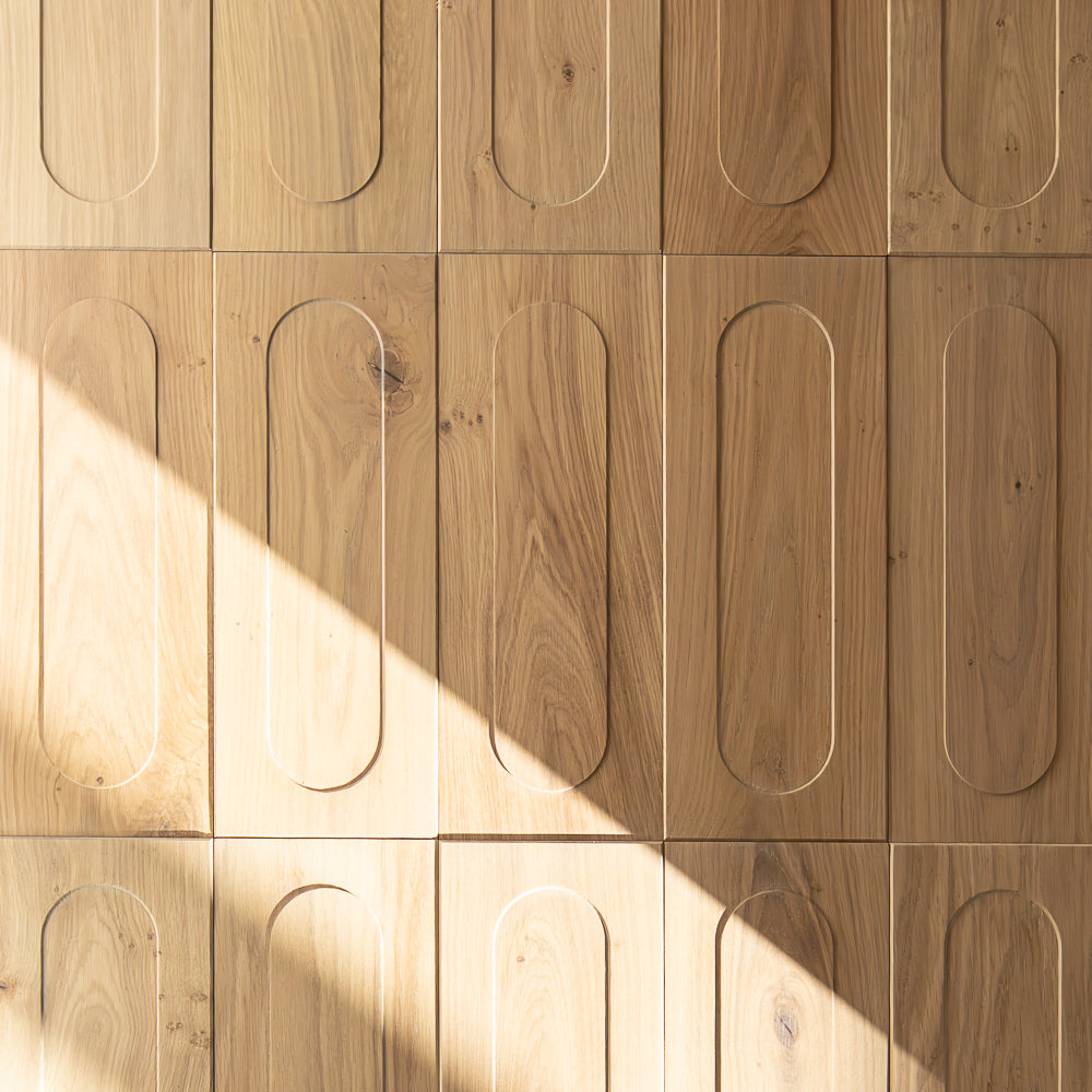Pattern of wooden panels with a focus on texture and color variation.