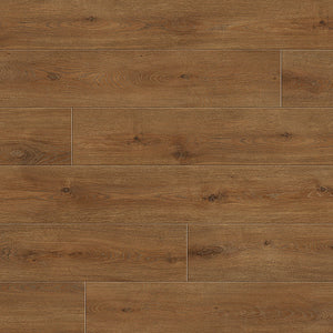 Warm toned oak grain laminate flooring planks