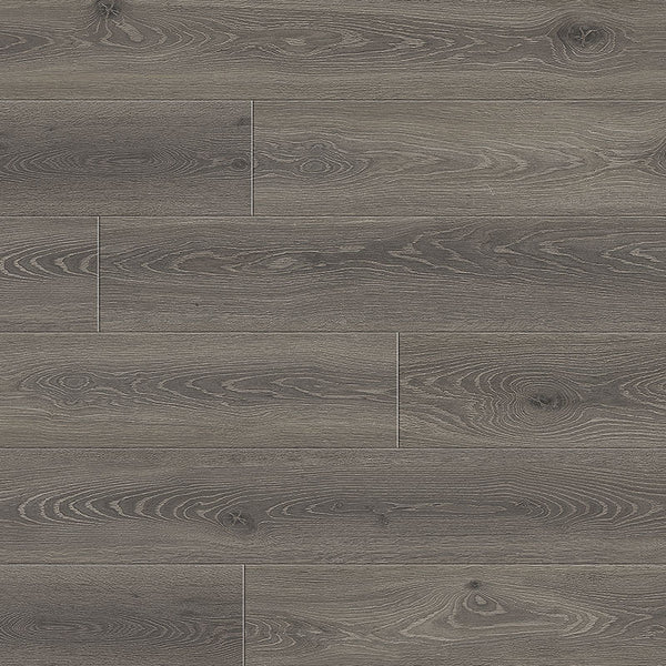 Medium grey oak grain laminate flooring planks