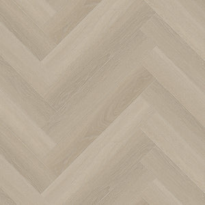 Light toned oak grain vinyl floors in herringbone configuration