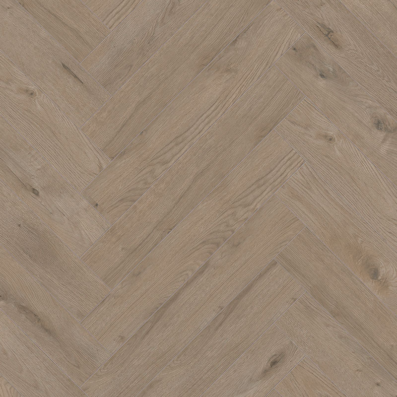 Photo of vinyl herringbone floors with an oak grain pattern