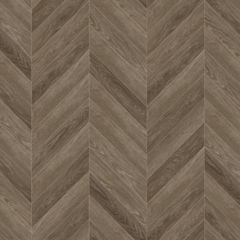 Brown toned oak grain vinyl chevron floors