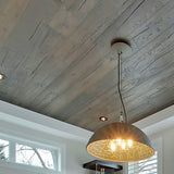 Farmhouse Chateauneuf European Oak Hardwood installed on a celing with suspended lighting