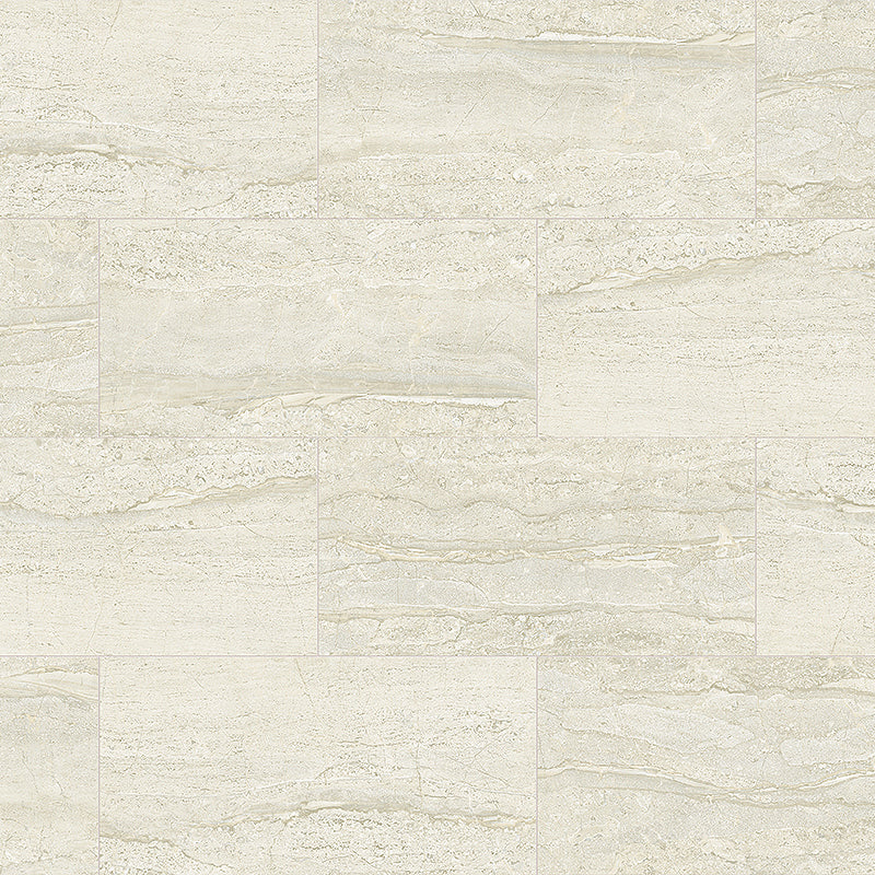 Havana vein cut travertine look in luxury vinyl tile flooring
