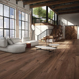 Farmhouse Corsanello Walnut Hardwood Herringbone on Barn Door
