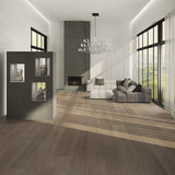 Cosmopolitan Fawn Over European Oak Hardwood in Upscale Living Room